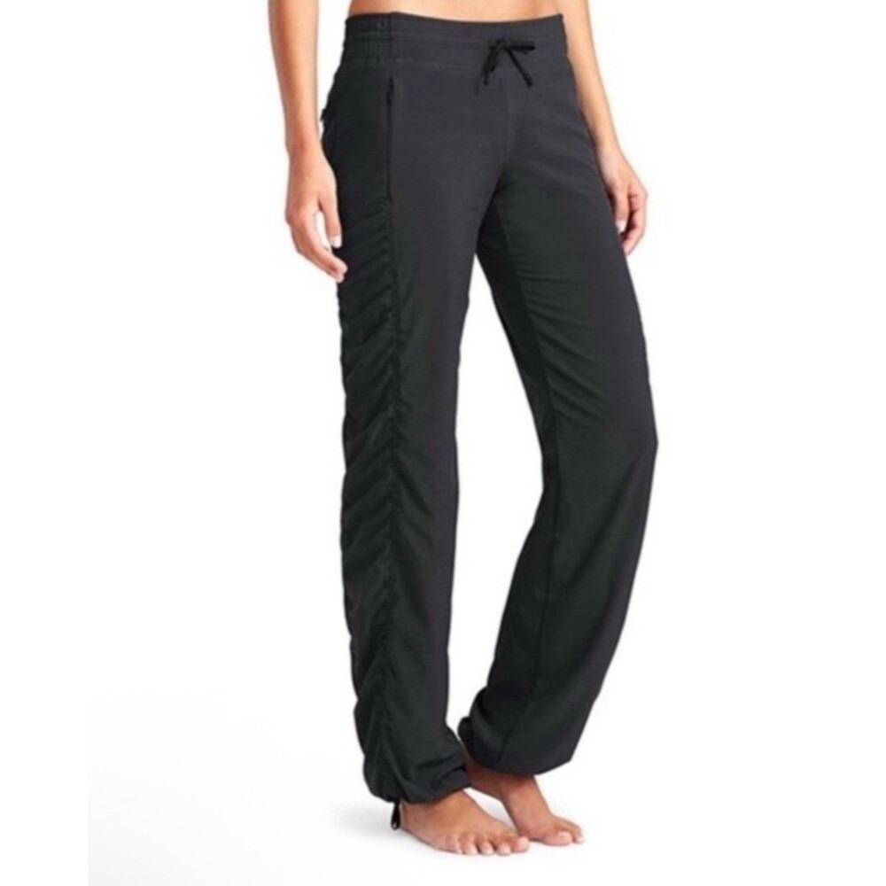 Athleta La Viva Pant Black Ruched Jogger Pants Women’s Size 8P